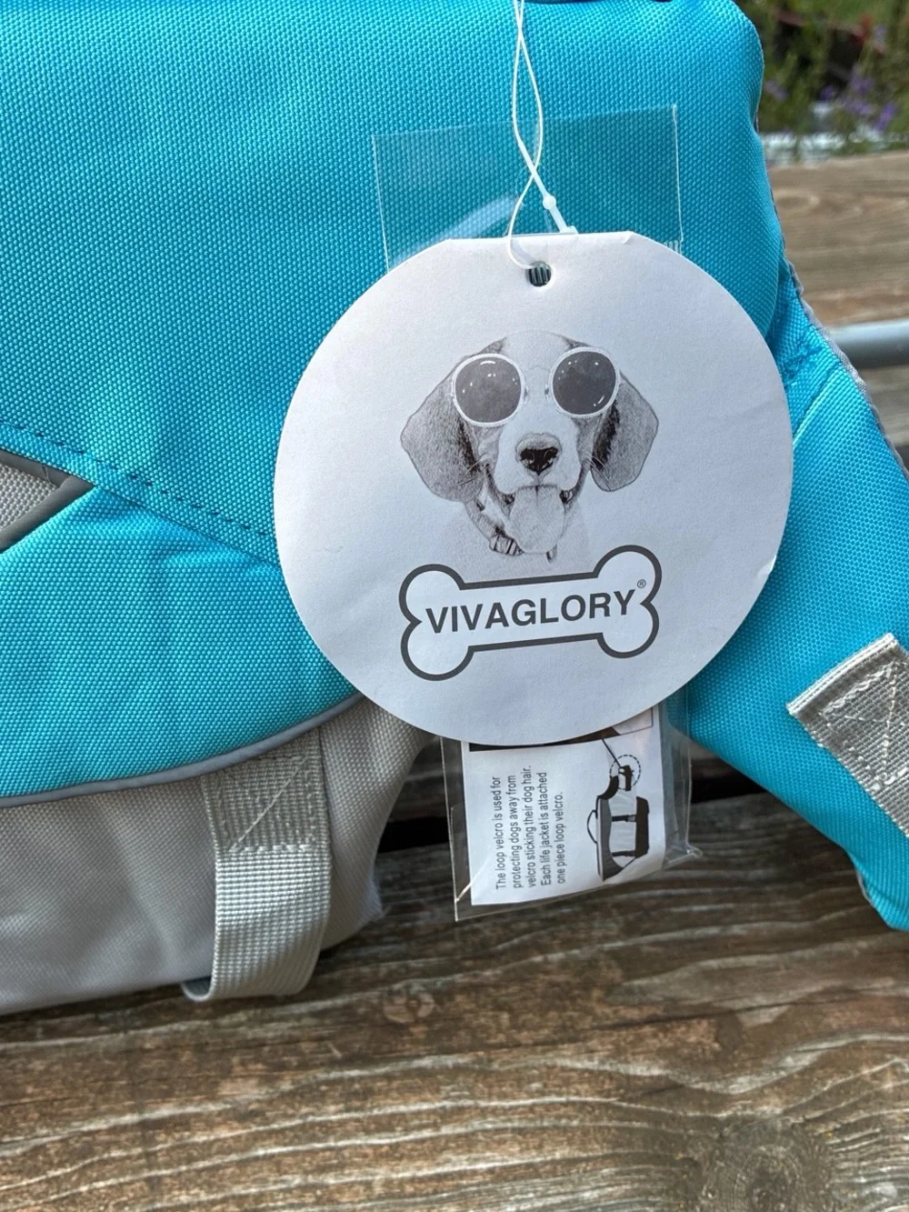 Teal and Gray Dog Life Jacket - Safety Harness